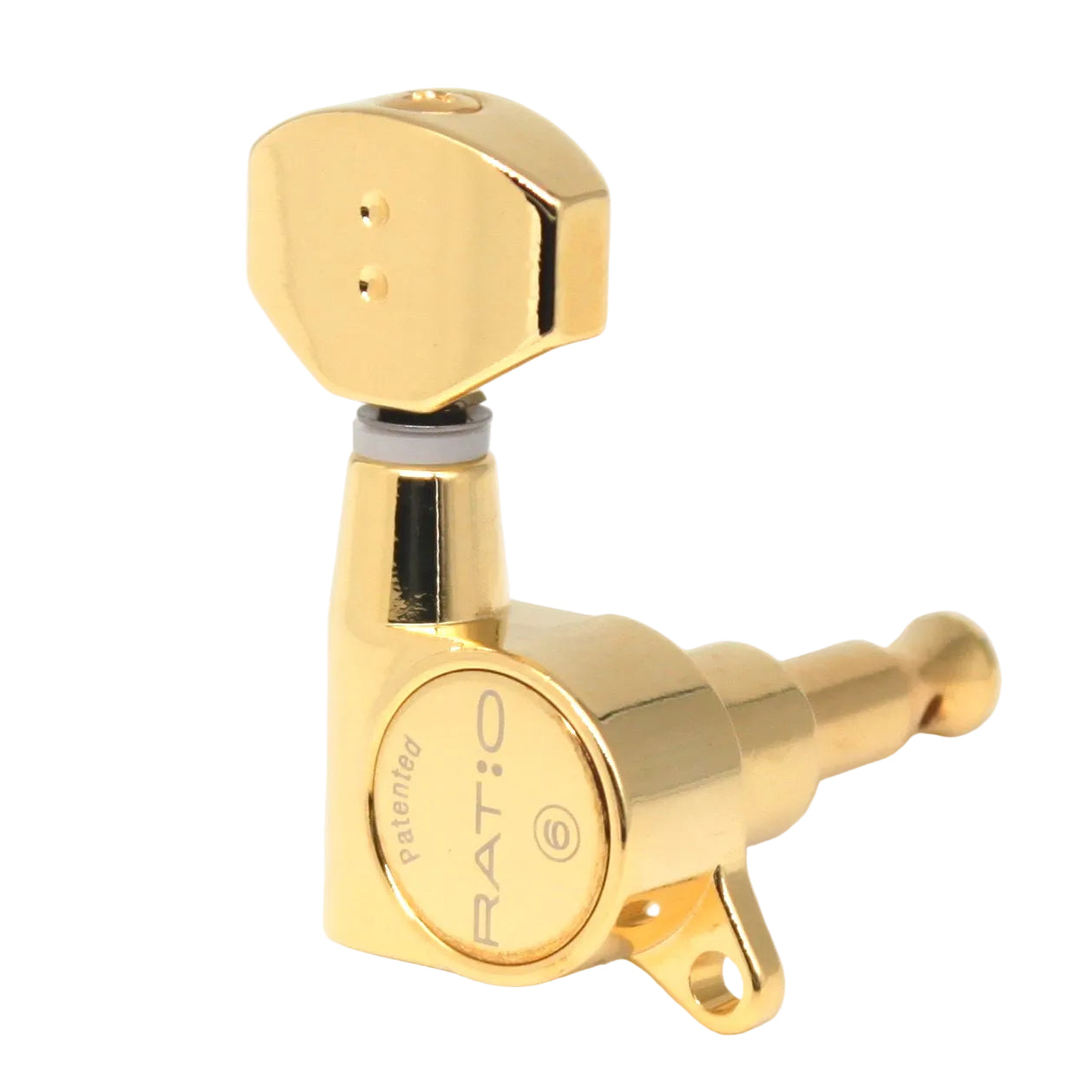 3+3 Ratio Acoustic Guitar Machine Heads Gold Finish. "45 Degree mounting screw" (GT-118-D0)