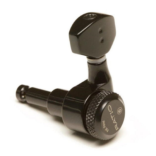 4+2 Ratio Lefty Electric Locking Machine Heads Mini Contemporary Button (Black Finish) (PRL-8421-LB0) - Graph Tech Guitar Labs