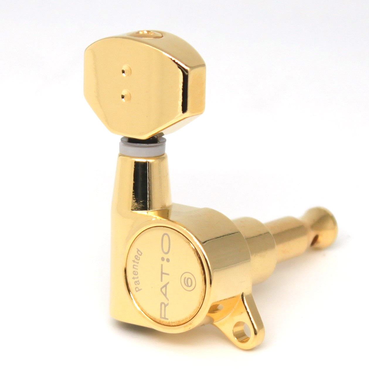 3+3 Ratio Acoustic Guitar Machine Heads Gold Finish. "45 Degree mounting screw"  (GT-118-D0) - Graph Tech Guitar Labs