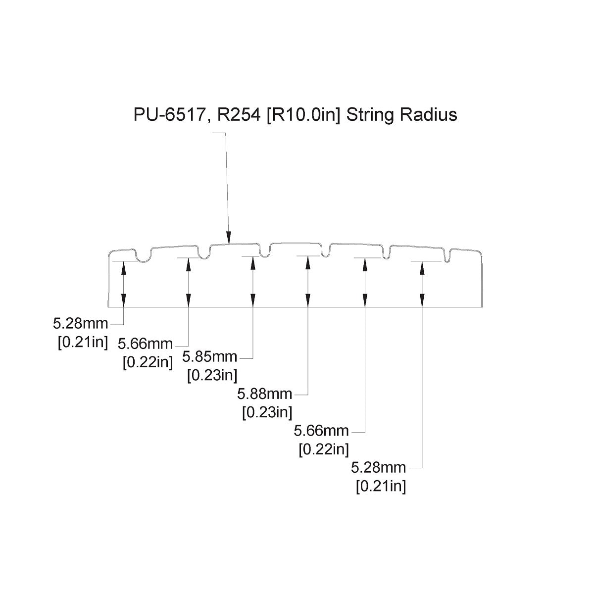 Model 6517 The Un-Lock Nut  - 6 String Slotted - Radius  10" - 254mm - Graph Tech Guitar Labs