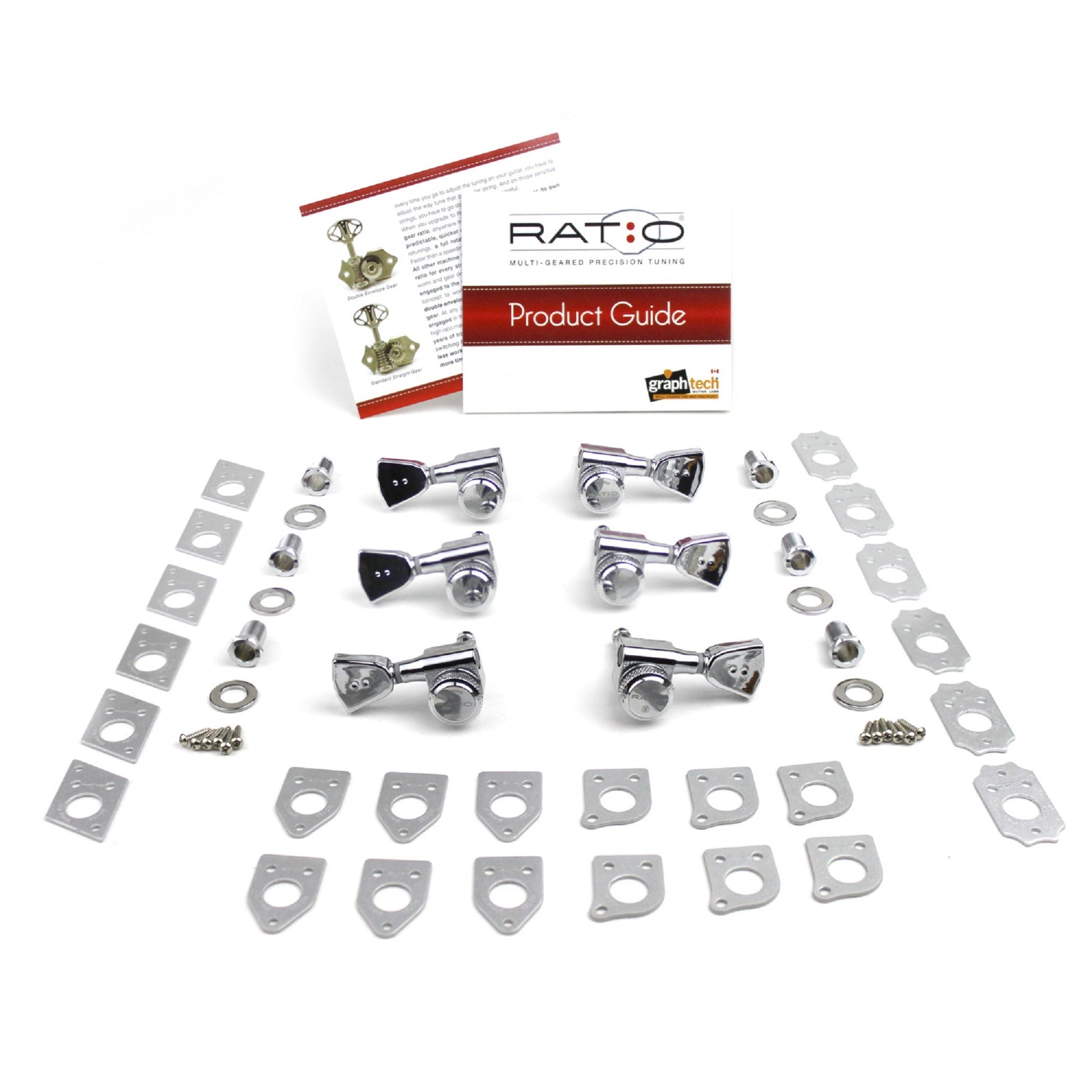 3+3 Lefty Electric Locking Ratio Machine Head Vintage Button (Select Finish) - Graph Tech Guitar Labs Ltd.