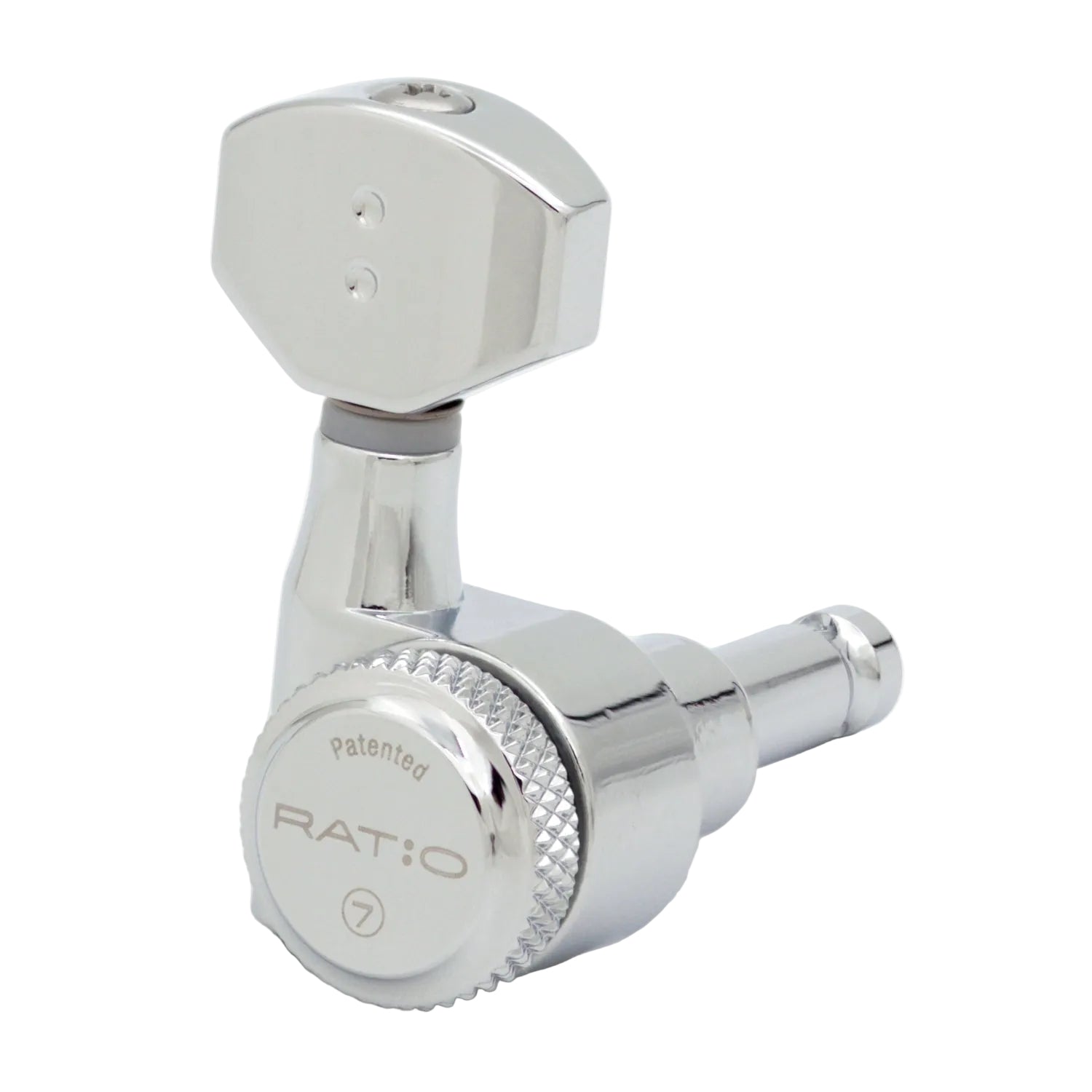 7 String: 7-In-Line Ratio Electric Locking Machine Heads Staggered Posts (PRL-9721-x7, Select Finish and Button) - Graph Tech Guitar Labs