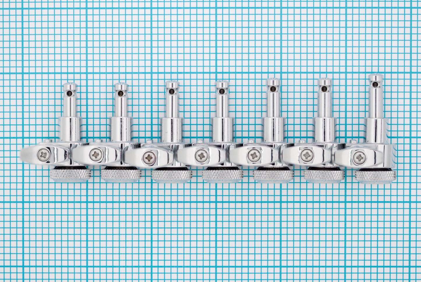 7 String: 7-In-Line Ratio Electric Locking Machine Heads Staggered Posts (PRL-9721-x7, Select Finish and Button) - Graph Tech Guitar Labs