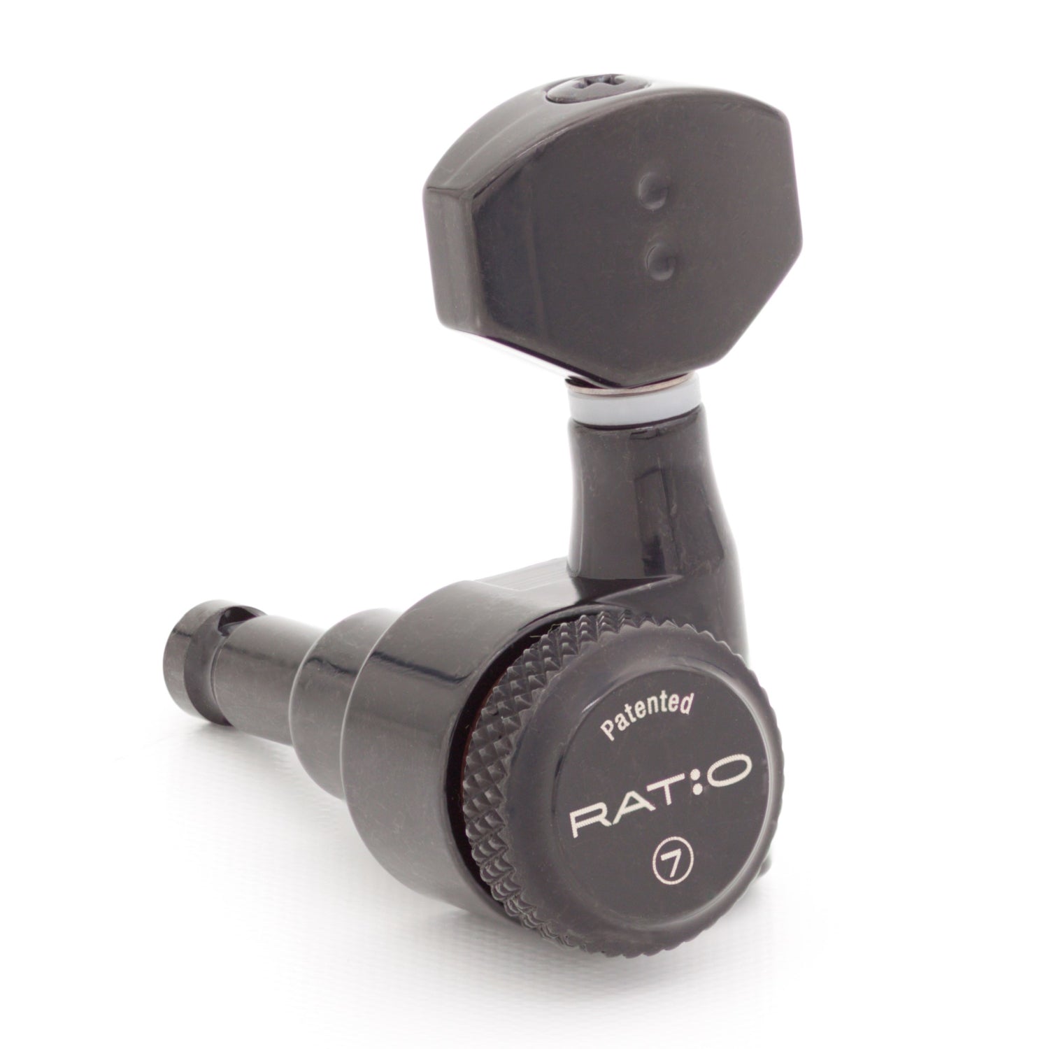7 String: 7-In-Line Ratio Lefty Electric Locking Machine Heads Staggered Posts (PRL-9721-Lx7, Select Finish and Button) - Graph Tech Guitar Labs