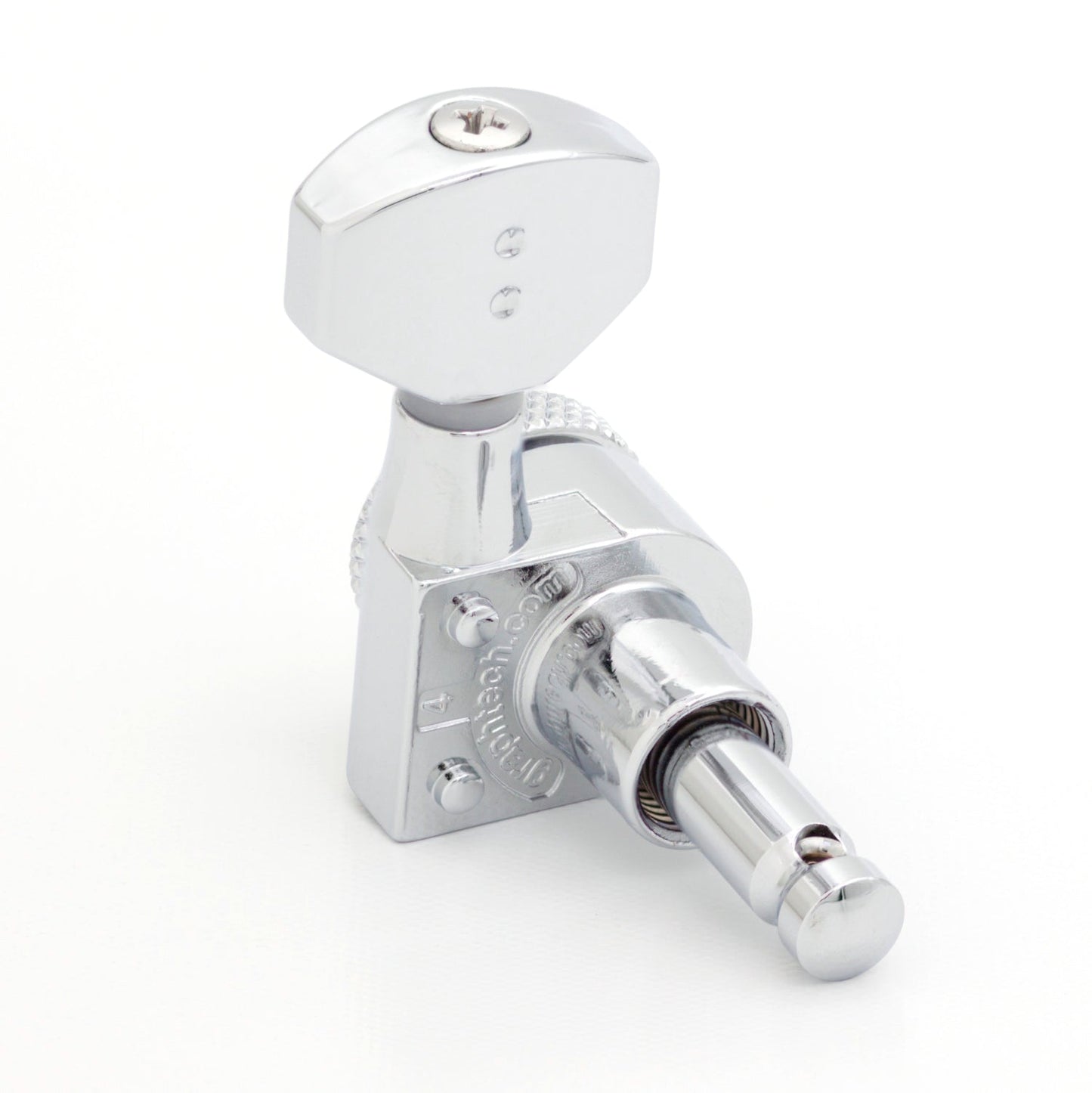 6-In-Line Ratio Lefty Electric Locking Machine Heads Staggered Posts (PRL-9721-L, Select Finish and Button) - Graph Tech Guitar Labs