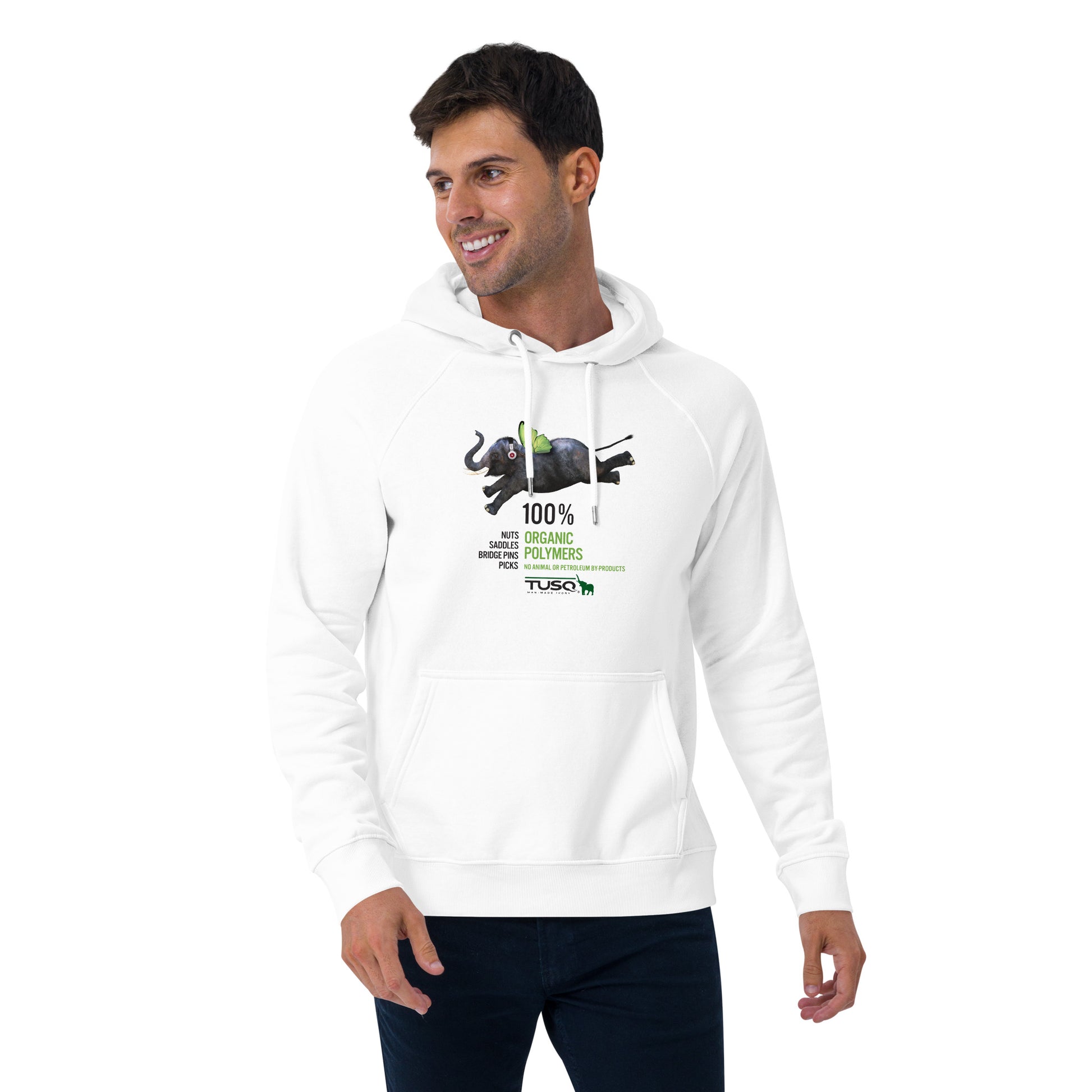Graph Tech Flying Elephant Unisex eco raglan hoodie - Graph Tech Guitar Labs