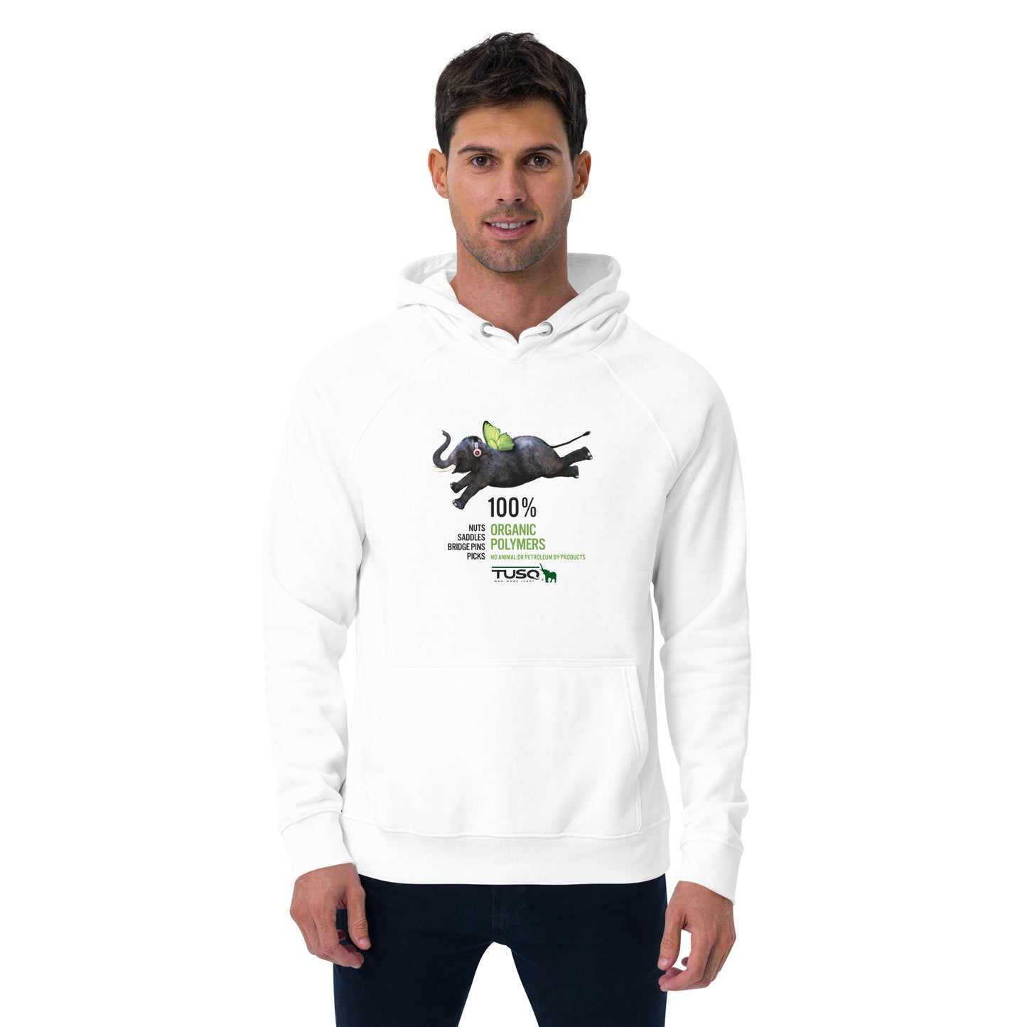 Graph Tech Flying Elephant Unisex eco raglan hoodie - Graph Tech Guitar Labs