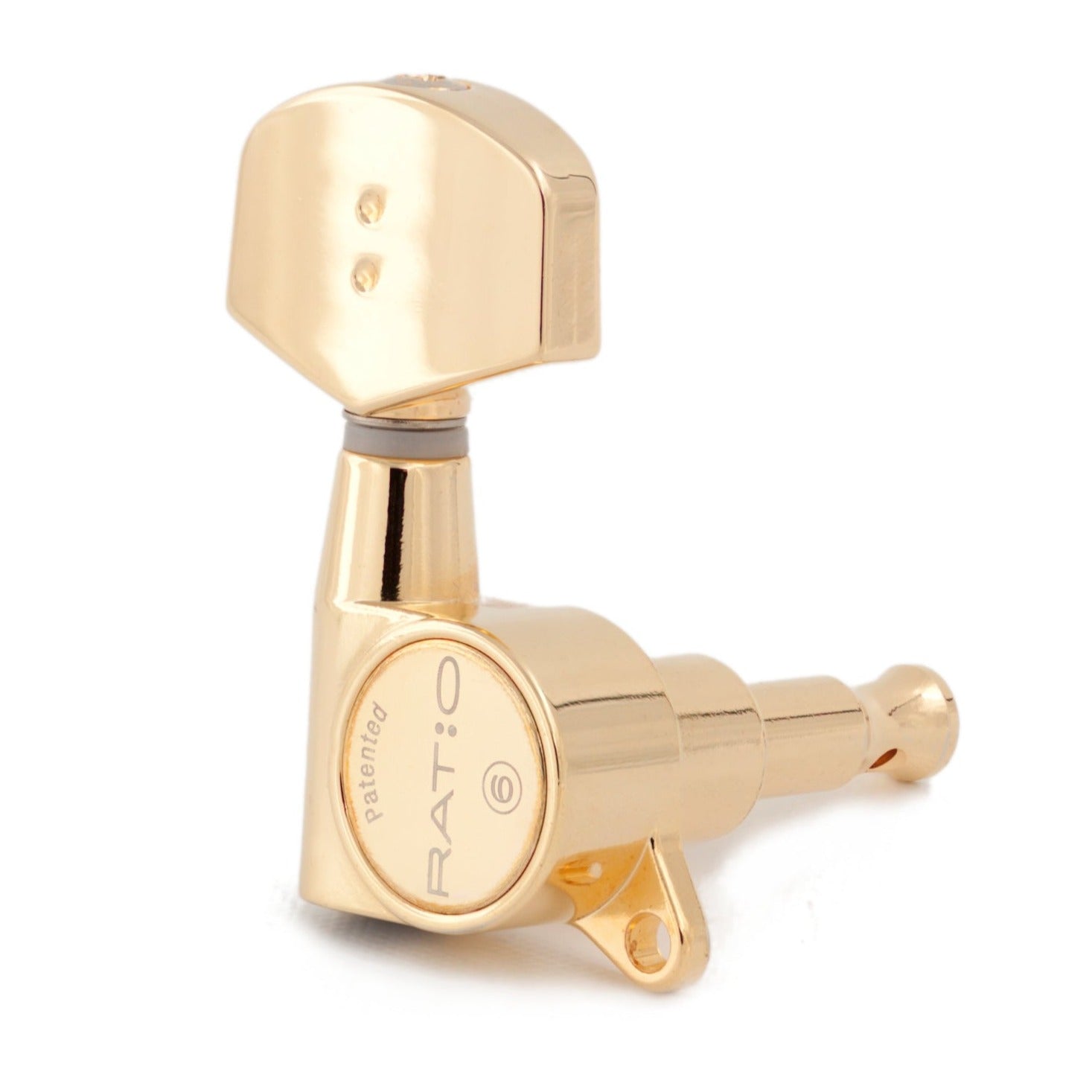 3+3 Ratio Acoustic Guitar Machine Heads Contemporary Buttons in Gold Finish (GT-118-D01-G0) - Graph Tech Guitar Labs