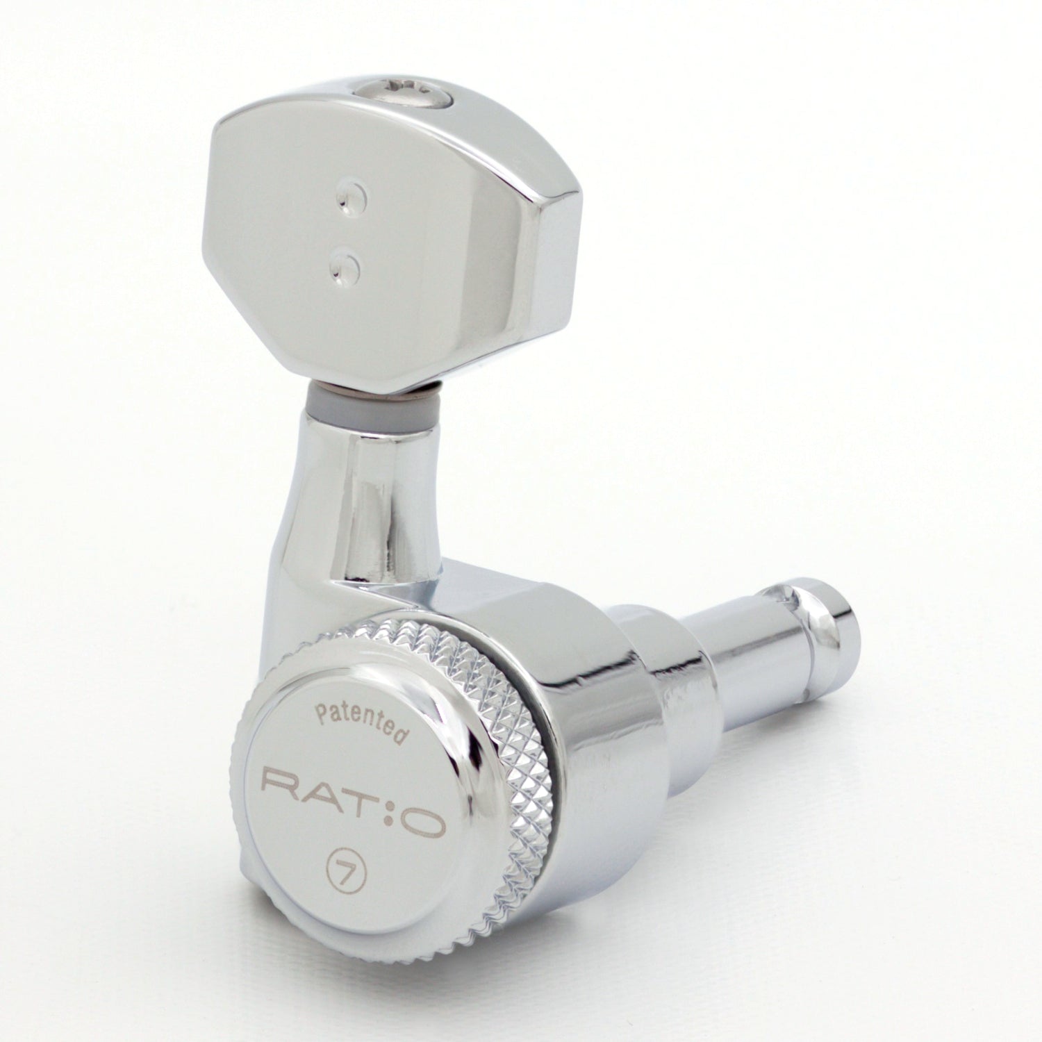 7 String: 7-In-Line Ratio Electric Locking Machine Heads Staggered Posts (PRL-9721-x7, Select Finish and Button) - Graph Tech Guitar Labs