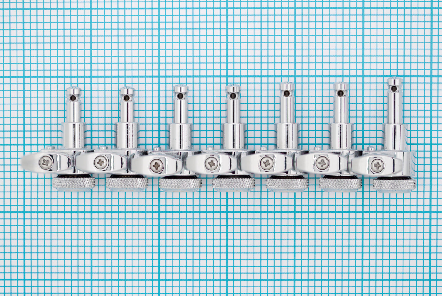 7 String: 7-In-Line Ratio Electric Locking Machine Heads Staggered Posts (PRL-9721-x7, Select Finish and Button) - Graph Tech Guitar Labs