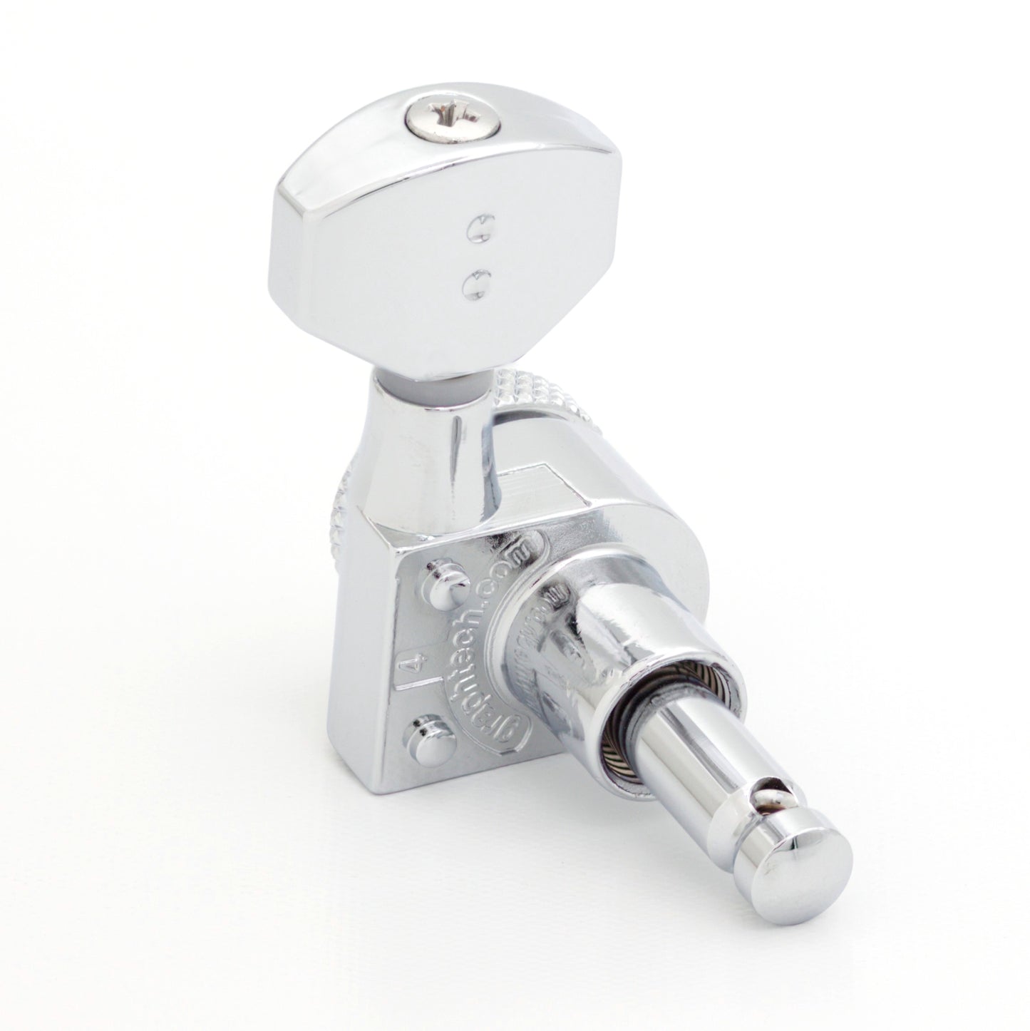 6-In-Line Ratio Lefty Electric Locking Machine Heads Staggered Posts (PRL-9721-L, Select Finish and Button) - Graph Tech Guitar Labs