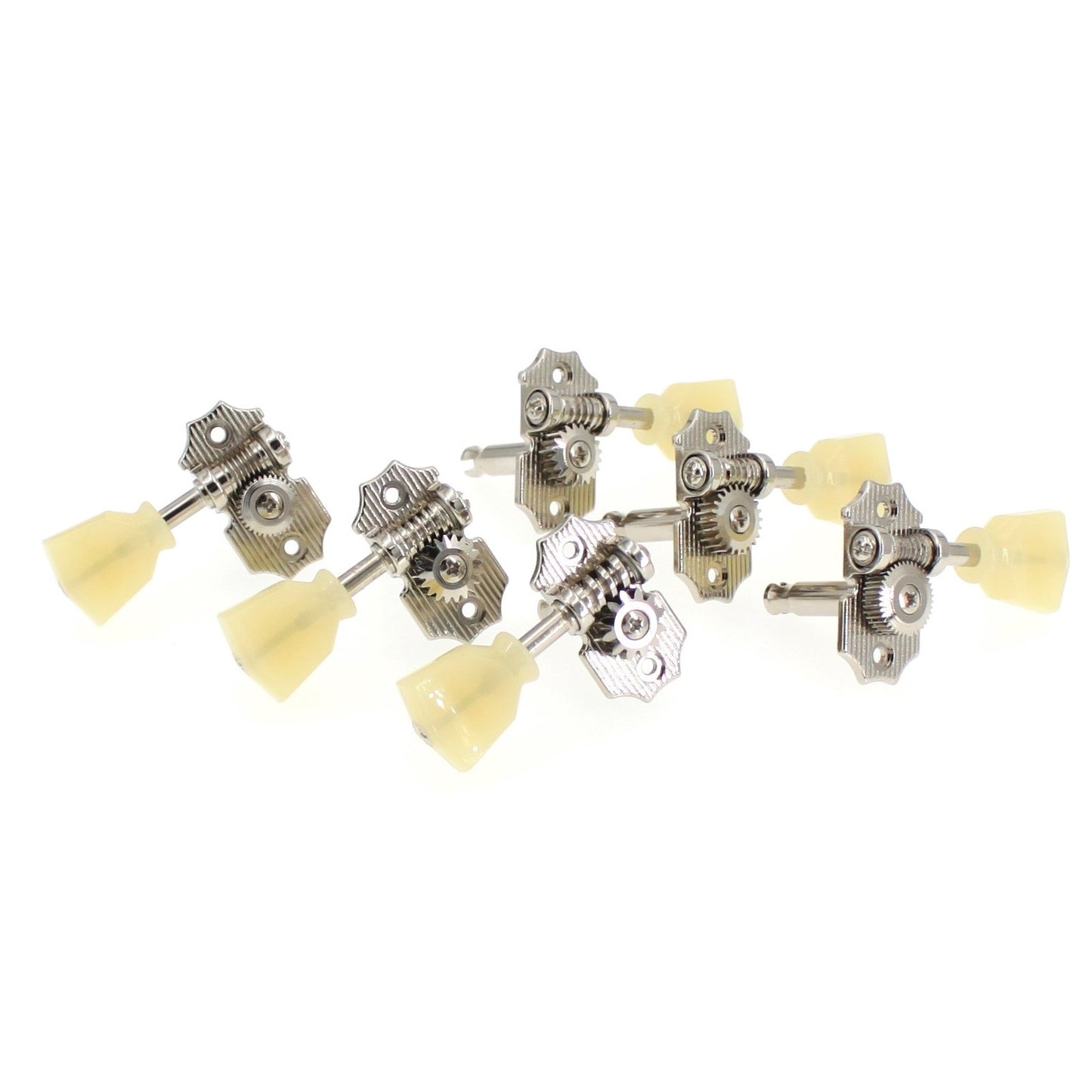 3+3 Waffle-Back Vintage Ratio Machine Heads (Nickel Finish, Select Button Style) - Graph Tech Guitar Labs Ltd.