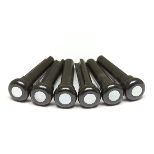 TUSQ Presentation Bridge Pins Black With 4mm Mother of Pearl Dot - Graph Tech Guitar Labs Ltd.